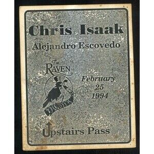 Vintage 1994 Chris Izaak Backstage Upstairs Pass Healdsburg CA
